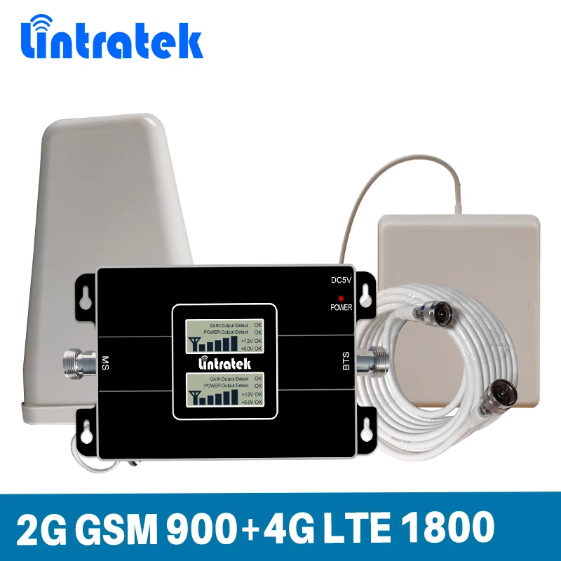Gain 65dB Double LCD Display Dual Band Signal Booster 2G GSM 900MHz & 4G LTE DCS 1800MHz CellPhone Signal Repeater full set @5.8
Gain 65dB Double LCD Display Dual Band Signal Booster 2G GSM 900MHz & 4G LTE DCS 1800MHz CellPhone Signal Repeater full set @5.8