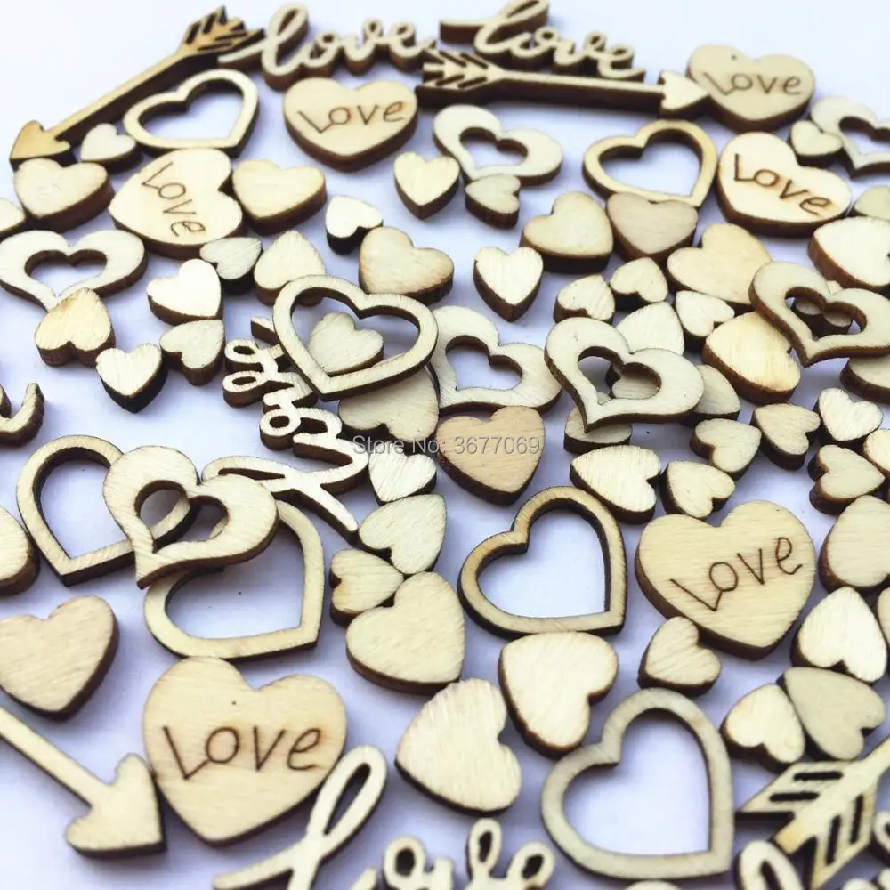 Rústico De Madera Mesa De Boda Confeti Manualidades Palabra Amor Decoración Scrapbook 50