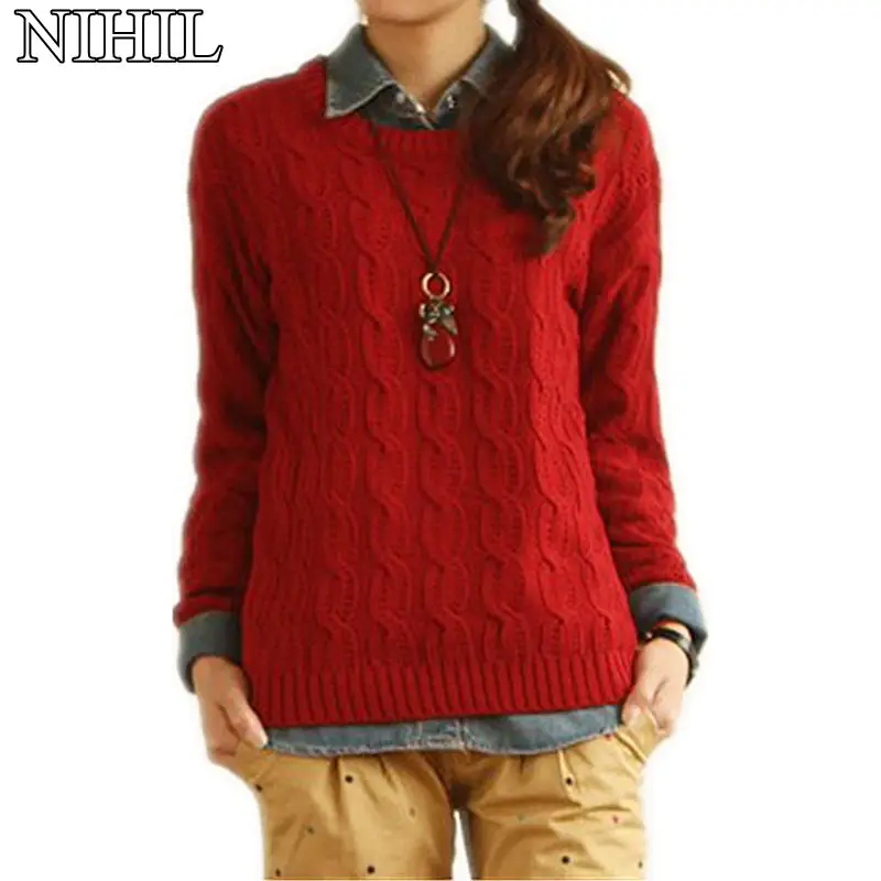 Women Long Sleeve O-Neck Pullover Oversized Red Knitted Sweaters New Fashion Pullovers Female Winter Pull Knitwear Clothing Tops
Women Long Sleeve O-Neck Pullover Oversized Red Knitted Sweaters New Fashion Pullovers Female Winter Pull Knitwear Clothing Tops
