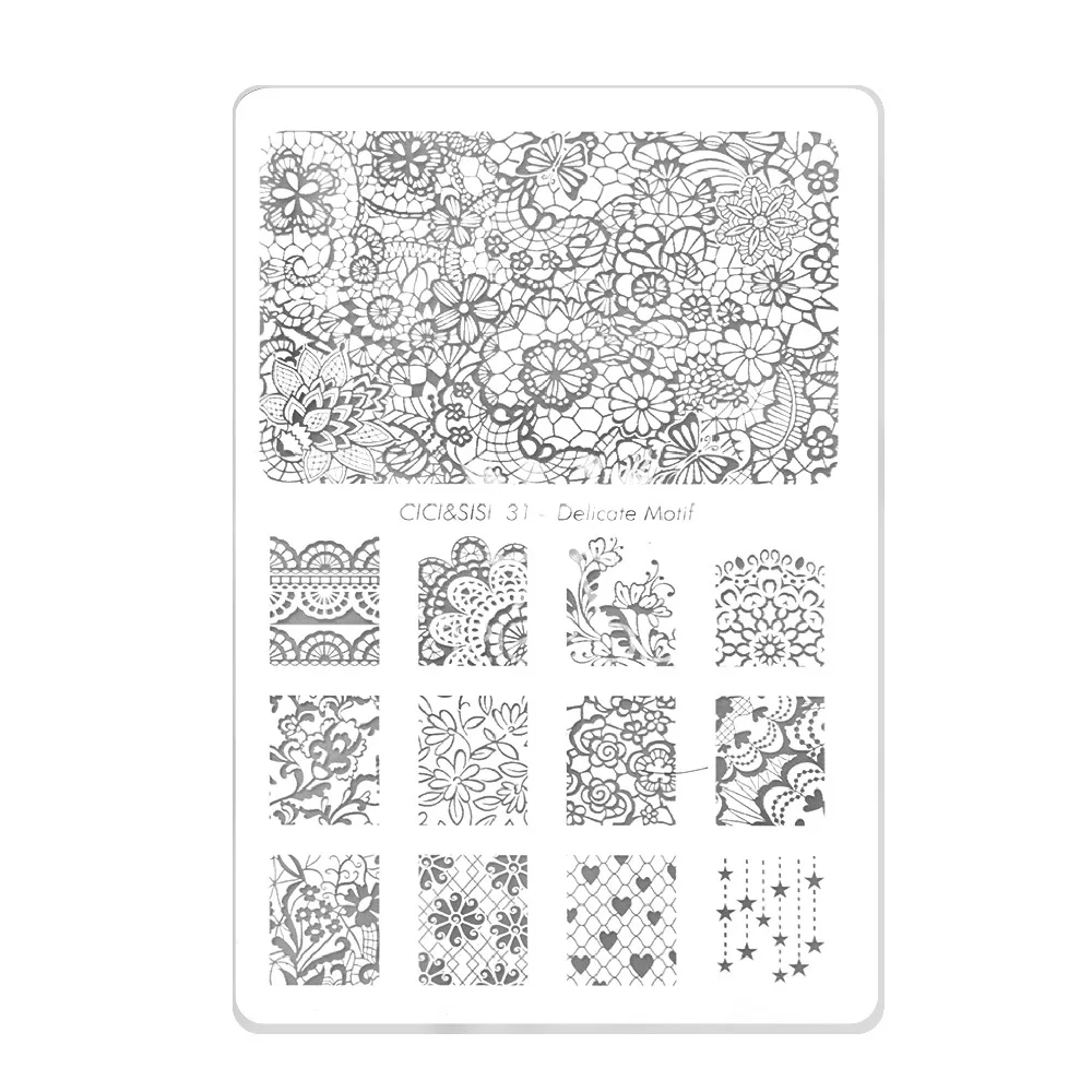 CICI&SISI Acrylic Nail Art Print Stamping Plates Good Quality Nail Polish Template Manicure Stencil DIY Styling Tools #31-#36
CICI&SISI Acrylic Nail Art Print Stamping Plates Good Quality Nail Polish Template Manicure Stencil DIY Styling Tools #31-#36
