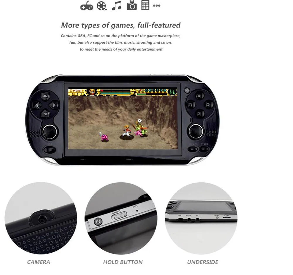4.3'' Media Game Players 8GB 32Bit Games Built-In Portable Handheld Video Game Console Player