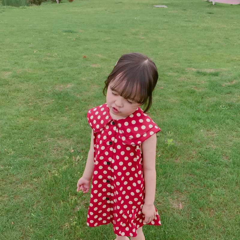 Peter Pan Collar Toddler Summer Dress Girl Ruffles Baby Girls Dresses Pure Cotton Princess Holiday Party Red 2019 Kids Clothing 2 3 4 5 6 7 8 9 10 11 12 13 14 15 years little fashion dress for girls (2).jpg