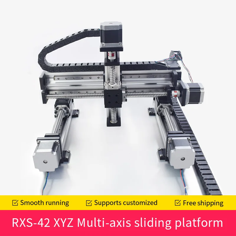 

XYZ Automatic Gantry Robot CNC Linear Module Guide Ball Screw Rail Slide Motion Actuator Workbench Robotic Arm Z Axis 100 mm
