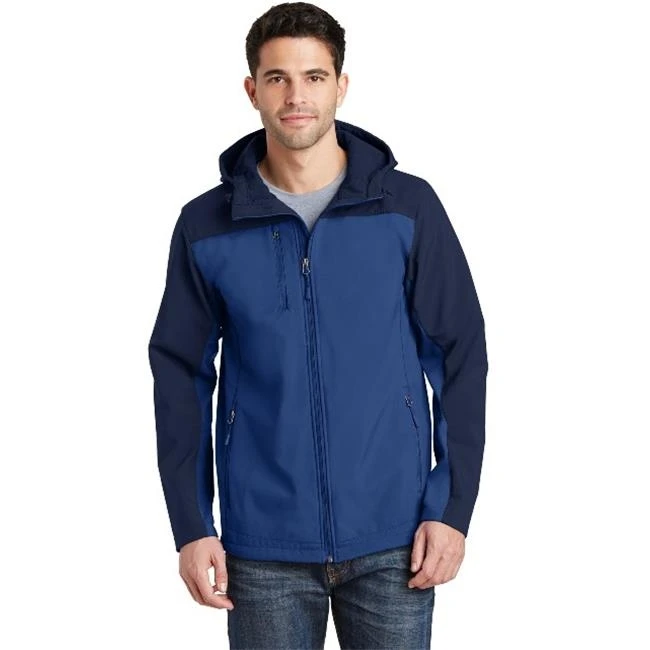 Port Authority J335 Hooded Core Soft Shell Jacket Night Sky Blue & Dress Blue Navy - Extra Large