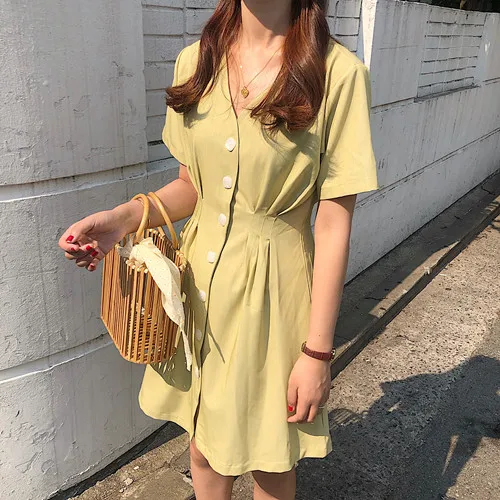 Women Summer Mini Dress Elegant Tunic High Waist Draped Single Breasted Casual Beach Party Robe Femme 2019 Elegant Vestidos
Women Summer Mini Dress Elegant Tunic High Waist Draped Single Breasted Casual Beach Party Robe Femme 2019 Elegant Vestidos