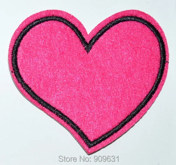 

30x Hot ! Pink heart love valentine's day 70s retro party fun iron on patch or Sew on embroidery applique garment