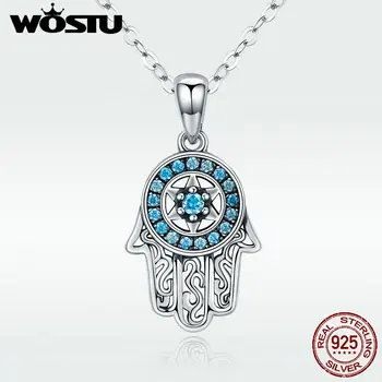 WOSTU Real 925 Sterling Silver Hand Of Fatima Hamsa Pendant Choker Necklace For Women Fashion bijoux Jewelry Gift DXN264
WOSTU Real 925 Sterling Silver Hand Of Fatima Hamsa Pendant Choker Necklace For Women Fashion bijoux Jewelry Gift DXN264
