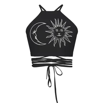 Sun Moon Printed Crop Top Women Backless Hollow Out Halter Top Sexy Bandage Design Sleeveless Tank Top 2019 Summer
Sun Moon Printed Crop Top Women Backless Hollow Out Halter Top Sexy Bandage Design Sleeveless Tank Top 2019 Summer