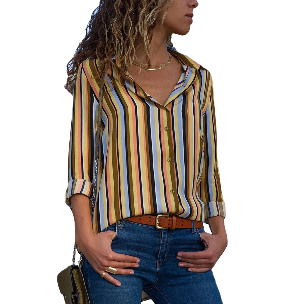 2019 NEW Navy Yellow Multicolor Striped Long Sleeve Button Down Shirt #LC251153-7
2019 NEW Navy Yellow Multicolor Striped Long Sleeve Button Down Shirt #LC251153-7