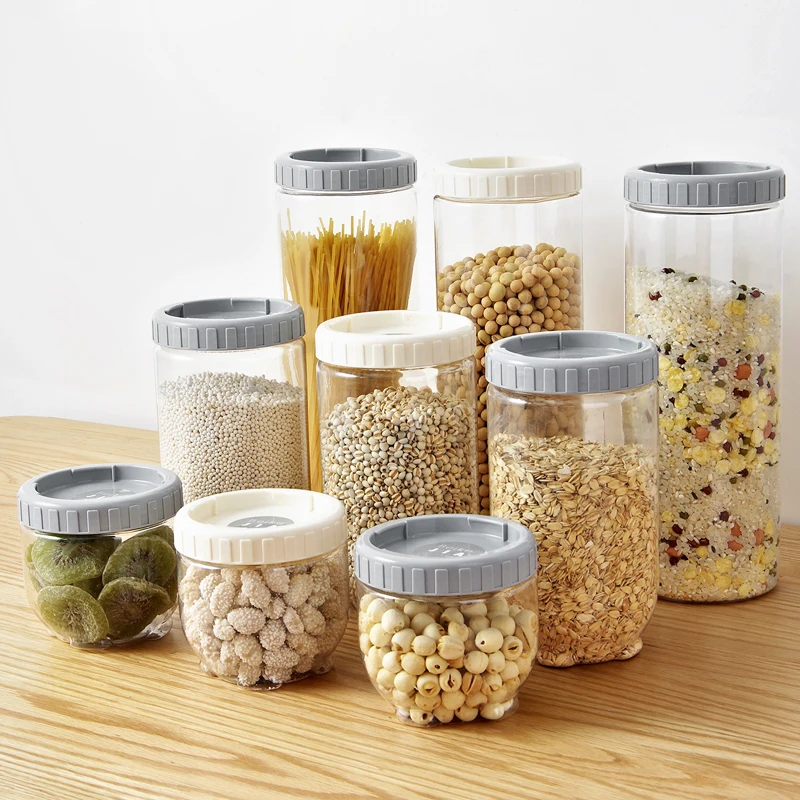 

Transparent kitchen multi-grain sealed cans Nordic stackable snack storage box storage tank plastic food storage tank WF618229