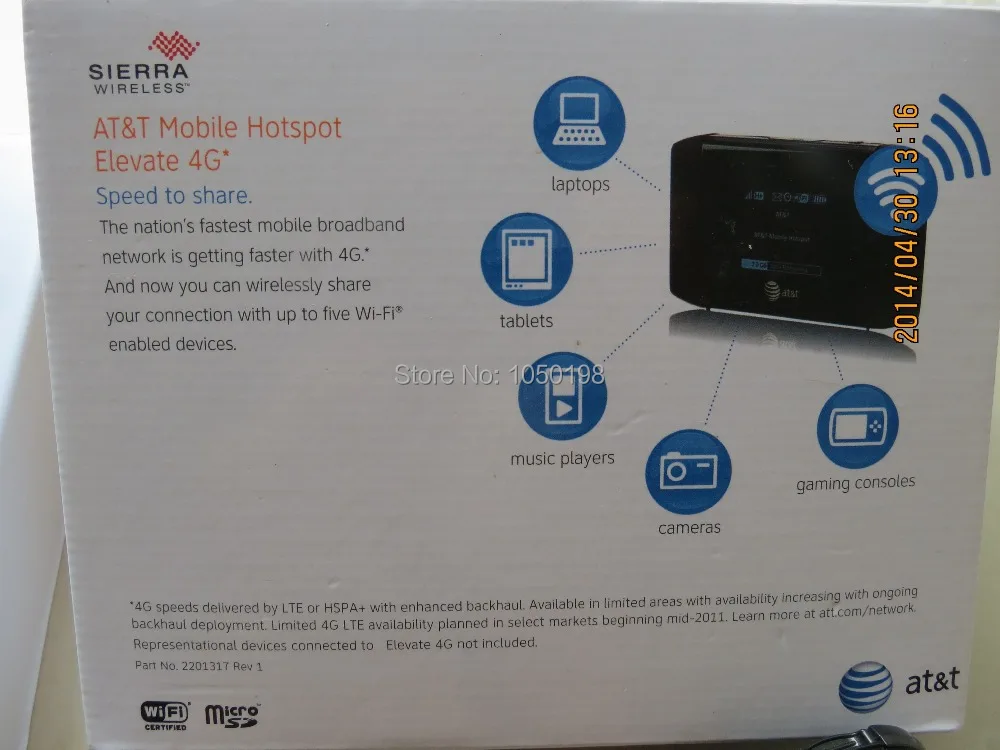 Image AT T Sierra Wireless Mobile Hotspot WiFi Elevate 4G MiFi Router Aircard 754S