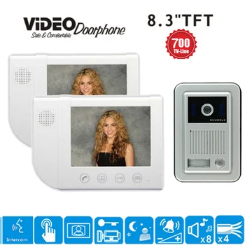 ZHUDELE 1Camera+2Monitors Luxury 8.3" video door phone home security intercom system doorbell 700 TVL HD camera waterproof cover
ZHUDELE 1Camera+2Monitors Luxury 8.3" video door phone home security intercom system doorbell 700 TVL HD camera waterproof cover