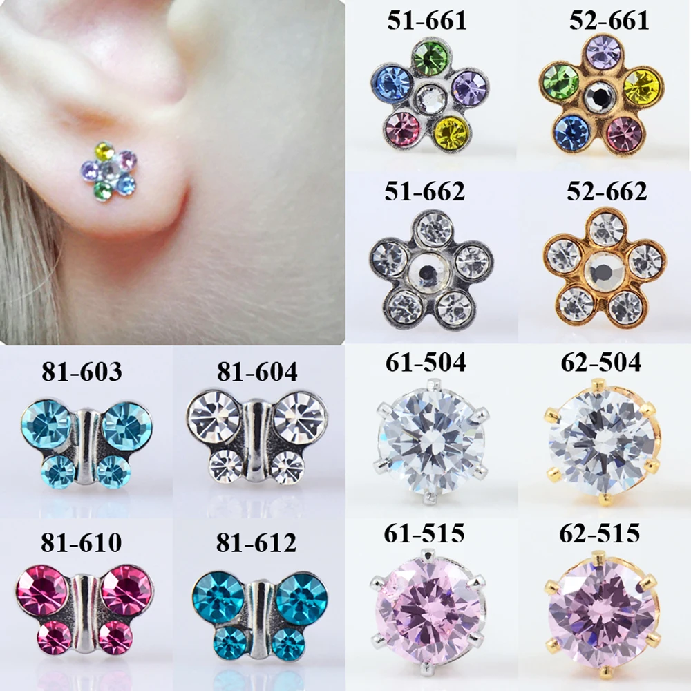 BOG- Pair Surgical Steel Daisy Rainbow Flower Butterfly Zircon Ear Stud Earrings Studs Tragus Cartilage Piercing Jewelry 20g
BOG- Pair Surgical Steel Daisy Rainbow Flower Butterfly Zircon Ear Stud Earrings Studs Tragus Cartilage Piercing Jewelry 20g