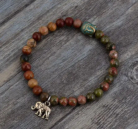 Boho Natural Stone Elephant Buddha Charm Stretch Bracelets Handmade Elastic Beaded Yoga Bracelet Meditation Yoga Jewelry
Boho Natural Stone Elephant Buddha Charm Stretch Bracelets Handmade Elastic Beaded Yoga Bracelet Meditation Yoga Jewelry