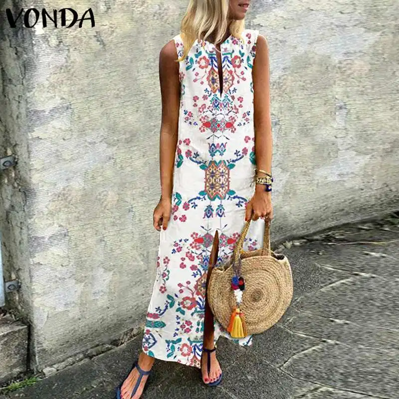 VONDA Bohemain Sleeveless Long Dress Women 2019 Summer Sexy Split Beach Dresses Vintage Vestidos Robe Casual Sundress S-5XL
VONDA Bohemain Sleeveless Long Dress Women 2019 Summer Sexy Split Beach Dresses Vintage Vestidos Robe Casual Sundress S-5XL