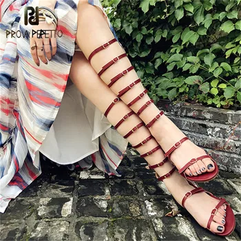 Prova Perfetto 2018 Woman Gladiator Boots Shoes Buckle Strap Rome Flat Sandals Women Summer Shoe Bohemia Knee High Sandals Boots
Prova Perfetto 2018 Woman Gladiator Boots Shoes Buckle Strap Rome Flat Sandals Women Summer Shoe Bohemia Knee High Sandals Boots