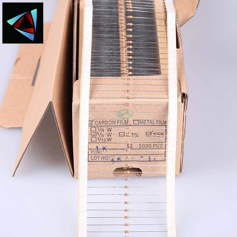 5000pcs 1/8W 0.125W 1/8W=1/6W 5% Carbon Film Resistor 0.47R ~ 15M 100R 220R 330R 1K 2.2K 3.3K 4.7K 10K 22K 47K 100K 10M ohm
5000pcs 1/8W 0.125W 1/8W=1/6W 5% Carbon Film Resistor 0.47R ~ 15M 100R 220R 330R 1K 2.2K 3.3K 4.7K 10K 22K 47K 100K 10M ohm