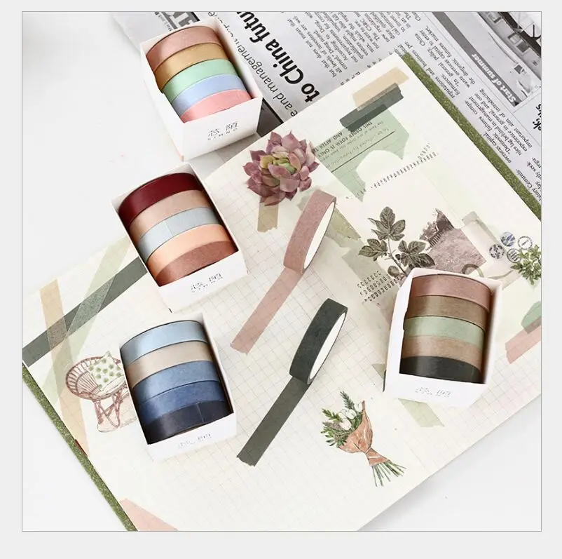 5Pcs/Box Solid color Macarons forest autumn leaf washi tape DIY decoration planner diary scrapbook category masking tape escolar
5Pcs/Box Solid color Macarons forest autumn leaf washi tape DIY decoration planner diary scrapbook category masking tape escolar