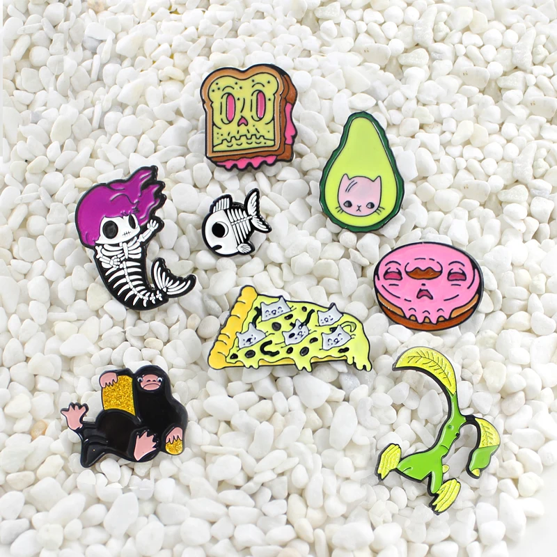 cartoon animals Magical beast Magic flower Skeleton fish tail fish bone Toast pizza donut personality Enamel brooch
cartoon animals Magical beast Magic flower Skeleton fish tail fish bone Toast pizza donut personality Enamel brooch