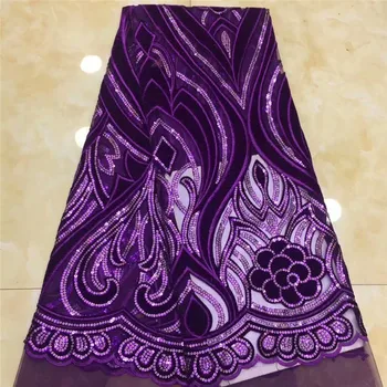 African Velvet Lace Fabric 2019 Latest Wedding Lace In Purple, Tissu Mariage Velvet Lace Embroidered Sequins Lace 5 yards
African Velvet Lace Fabric 2019 Latest Wedding Lace In Purple, Tissu Mariage Velvet Lace Embroidered Sequins Lace 5 yards
