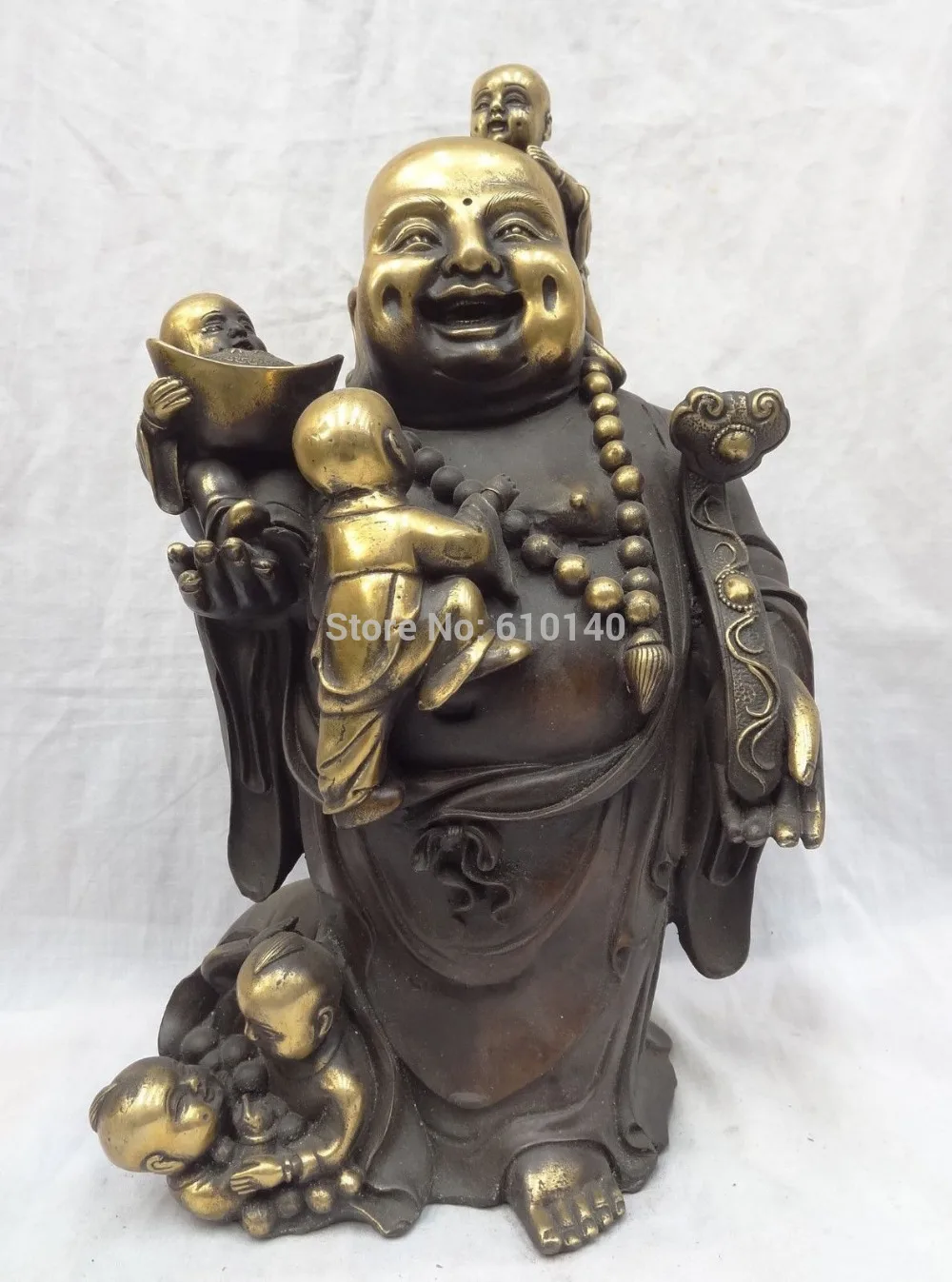 13" Chinese Pure Bronze YuanBao RuYi 5 Kid Happy Laughing Maitreya Buddha Statue
13" Chinese Pure Bronze YuanBao RuYi 5 Kid Happy Laughing Maitreya Buddha Statue
