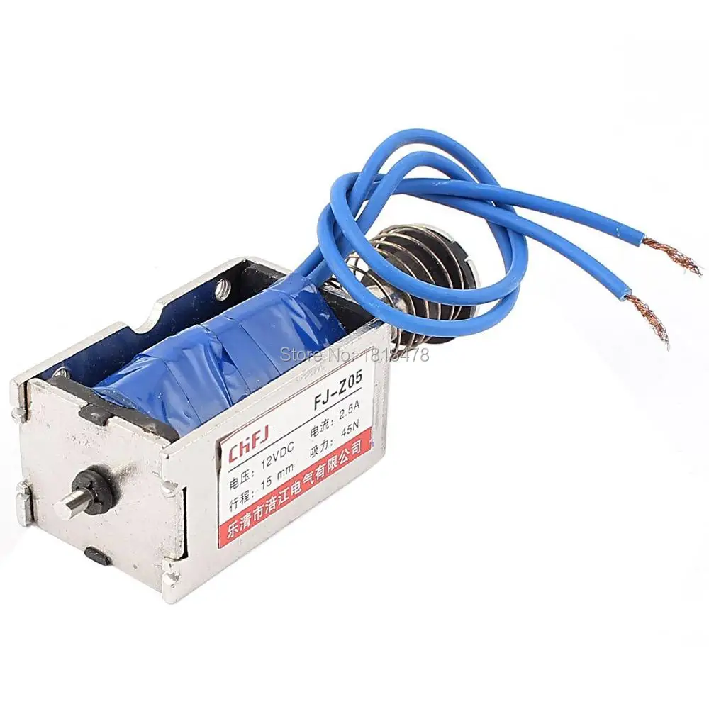 FJ-Z05 Push Pull Type DC Electromagnet Magnet Solenoid, 15 mm 45N DC 12V 24V 6V 2.5A
FJ-Z05 Push Pull Type DC Electromagnet Magnet Solenoid, 15 mm 45N DC 12V 24V 6V 2.5A