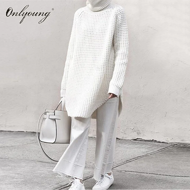 Onlyoung Oversized 2018 Autumn Winter Long Turtleneck Sweaters Knitwear Black White Women Sweaters and Pullovers
Onlyoung Oversized 2018 Autumn Winter Long Turtleneck Sweaters Knitwear Black White Women Sweaters and Pullovers