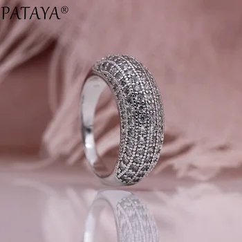 PATAYA New Micro Wax Inlay Rings White Gold Natural Zircon Women Fashion Jewelry Noble Bending Wedding Party Luxury Fine Rings
PATAYA New Micro Wax Inlay Rings White Gold Natural Zircon Women Fashion Jewelry Noble Bending Wedding Party Luxury Fine Rings