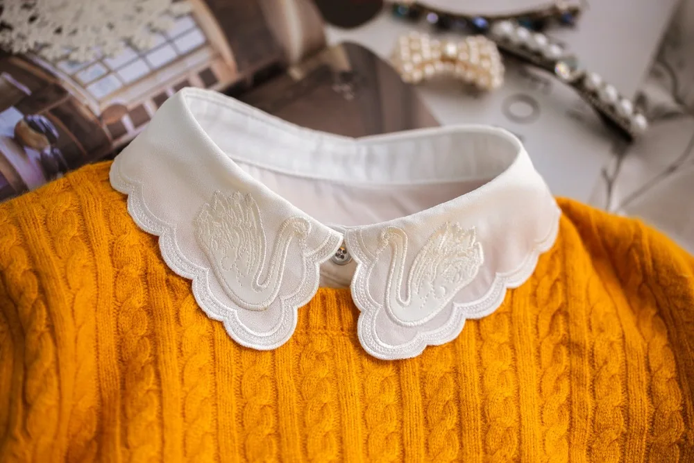 MIARA.L white embroidered swan collars collar shirt necklace fake collar for Spring
MIARA.L white embroidered swan collars collar shirt necklace fake collar for Spring