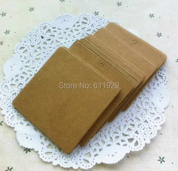 

Free shipping 300 pcs a lot wholesales blank square kraft paper tag 6x6cm/clothing hang tag/gift packing tag/garment price tags