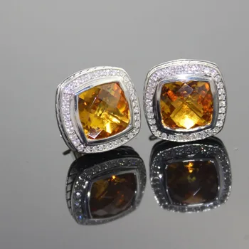 925 Sterling Silver Jewelry 11mm Earrings with Prasiolite and Diamonds Amethyst Black Onyx Blue Topaz Citrine Garnet Earrings
925 Sterling Silver Jewelry 11mm Earrings with Prasiolite and Diamonds Amethyst Black Onyx Blue Topaz Citrine Garnet Earrings