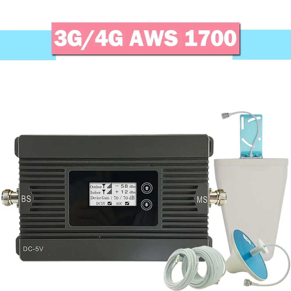 Walokcon 3G 4G AWS 1700/2100 Cellphone Signal Repeater 80dB 4G LTE 1700mhz Cellular Signal Booster 4G LTE Amplifier Antenna Set
Walokcon 3G 4G AWS 1700/2100 Cellphone Signal Repeater 80dB 4G LTE 1700mhz Cellular Signal Booster 4G LTE Amplifier Antenna Set