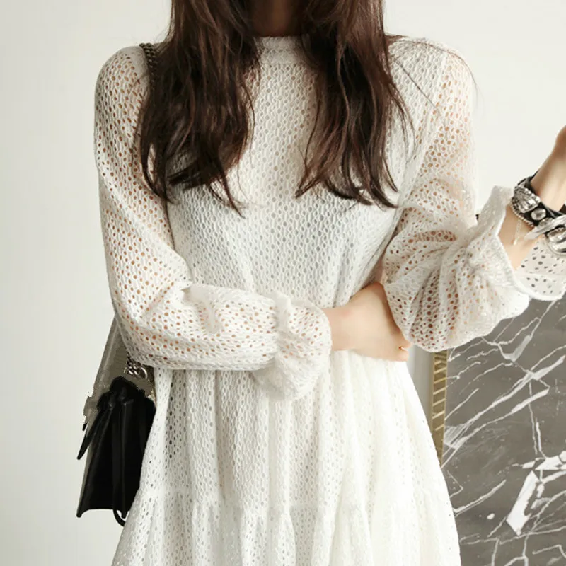 LANMREM 2019 new fashion spring personality hollow out mesh white women's dress long sleeve clothing Vestido YF80100 
LANMREM 2019 new fashion spring personality hollow out mesh white women's dress long sleeve clothing Vestido YF80100