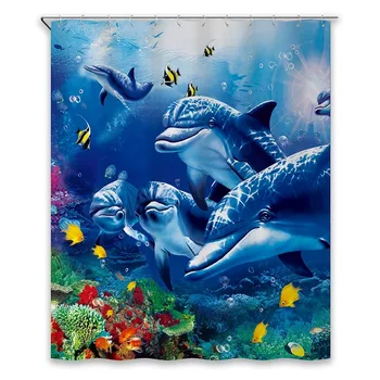 Shower Curtains Art Fantastic Sea Animal Fish Dolphin Coral Blue Printing Decorative Polyester Fabric Bathroom Curtains
Shower Curtains Art Fantastic Sea Animal Fish Dolphin Coral Blue Printing Decorative Polyester Fabric Bathroom Curtains