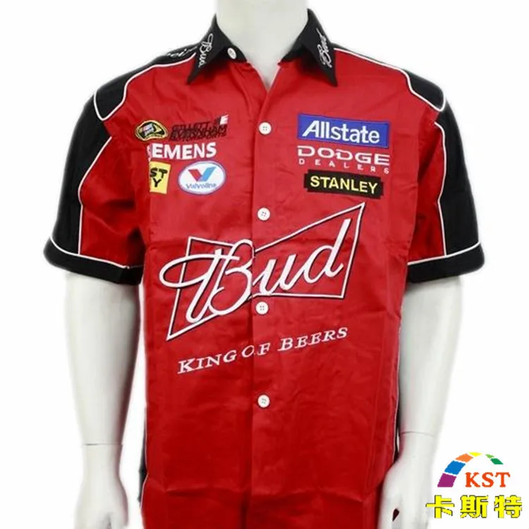 NEW 2015 brand budweiser F1 casual summer clothes fleet club team car clothes karting drift original single machine car overalls
NEW 2015 brand budweiser F1 casual summer clothes fleet club team car clothes karting drift original single machine car overalls