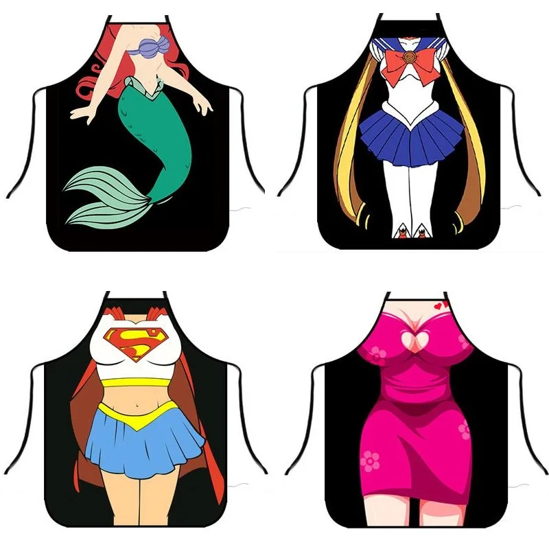 Sexy Apron Creative Kitchen Apron Funny Mermaid Women Aprons Dinner Party Cooking Apron Adult Baking Accessories