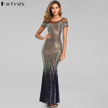 Partysix Elastic Gold Sequins Dress Backless Mesh Elegant Party Bodycon Dress 
Partysix Elastic Gold Sequins Dress Backless Mesh Elegant Party Bodycon Dress