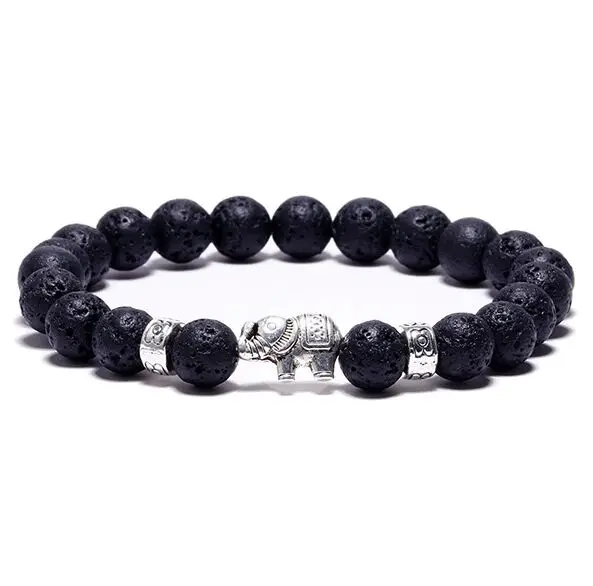 Drop Shipping Stone Bead Buddha Bracelets For Women Men Jewelry Black Lava Gift Elephant Bangles Pulseras |