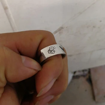 Stainless steel Handstamped Ring lovely small bee ring outside bee Inspirational R057
Stainless steel Handstamped Ring lovely small bee ring outside bee Inspirational R057