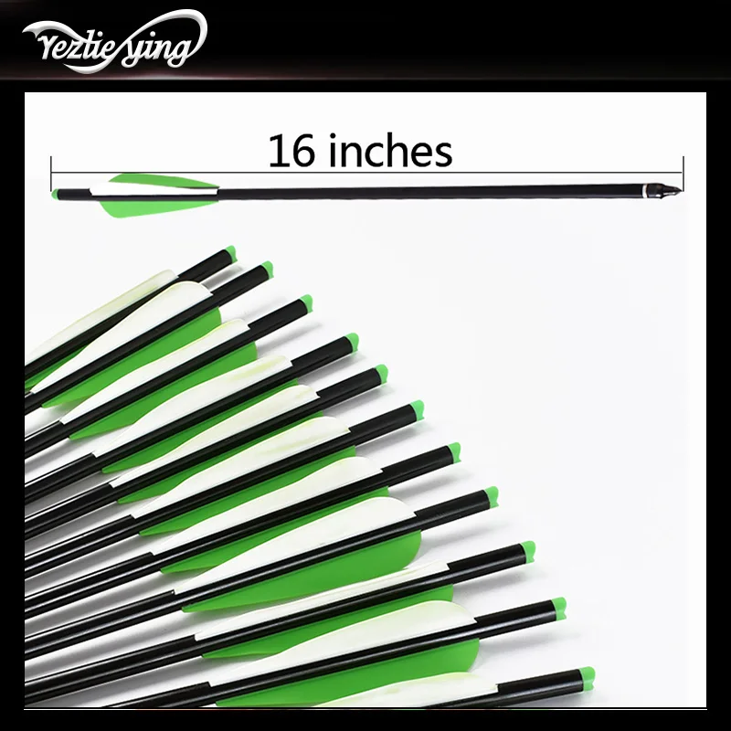 24PCS 16Inch Crossbow Bolt Aluminum Arrow Green white Feather Replaceable Arrow Hunting Archery Aluminum Arrow
24PCS 16Inch Crossbow Bolt Aluminum Arrow Green white Feather Replaceable Arrow Hunting Archery Aluminum Arrow