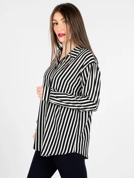 SOLADA spring summer woman stripe chiffon shirt turn-down collar loose cosy long sleeve woman
SOLADA spring summer woman stripe chiffon shirt turn-down collar loose cosy long sleeve woman