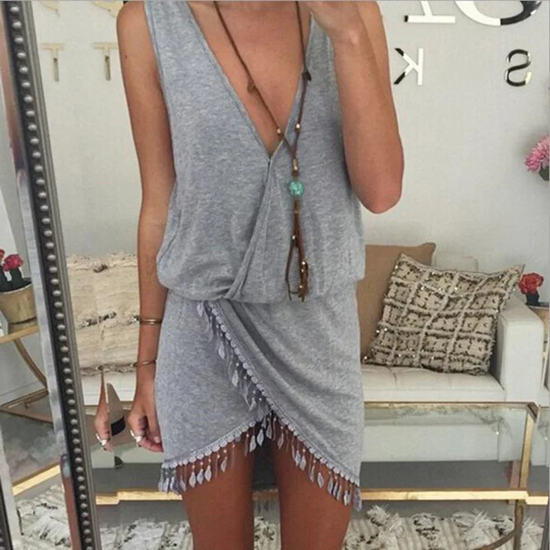 women's V-neck sleveless tank sexy dress irregular Fashion lace Casual tassel mini dress women V neck summer retro dresses
women's V-neck sleveless tank sexy dress irregular Fashion lace Casual tassel mini dress women V neck summer retro dresses