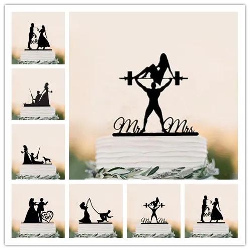 Mixed Funny Style Wedding Cake Topper Bride & Groom Cake Topper MR & Mrs Black Acrylic Cake Decorating
Mixed Funny Style Wedding Cake Topper Bride & Groom Cake Topper MR & Mrs Black Acrylic Cake Decorating