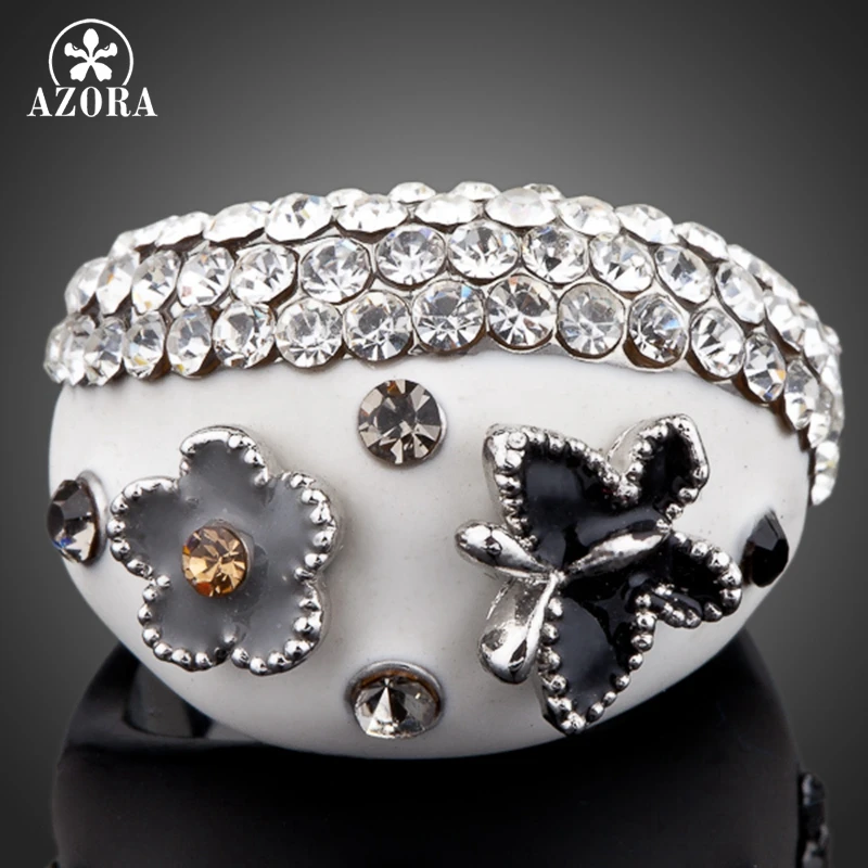 AZORA White Gold Color Stellux Austrian Crystal Butterfly and Flower Design Ring TR0068
AZORA White Gold Color Stellux Austrian Crystal Butterfly and Flower Design Ring TR0068