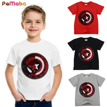 PaMaBa Boys Summer Clothes Superheroes T Shirt Reversible Sequins Swithable Pattern Kids Spiderman Cartoon Tops Child Funny Tee 
PaMaBa Boys Summer Clothes Superheroes T Shirt Reversible Sequins Swithable Pattern Kids Spiderman Cartoon Tops Child Funny Tee