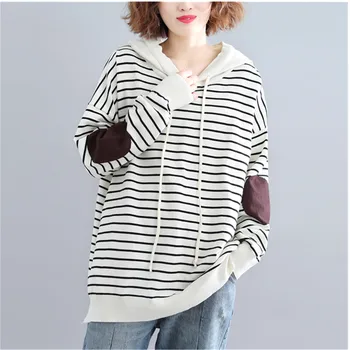 2019 New Spring Autumn Fashion Striped Women pullover Sweatshirt Coat Loose Casual Hooded Sweatshirts All-match Stitching Tops
2019 New Spring Autumn Fashion Striped Women pullover Sweatshirt Coat Loose Casual Hooded Sweatshirts All-match Stitching Tops