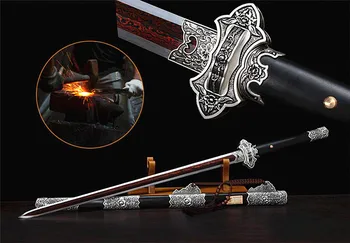 High Quality Chinese Sword Tang Dynasty Double Edge Sharp Red Folded Steel Blade Battle Sword Ebony Wood SHeath Alloy Knife Fitt
High Quality Chinese Sword Tang Dynasty Double Edge Sharp Red Folded Steel Blade Battle Sword Ebony Wood SHeath Alloy Knife Fitt