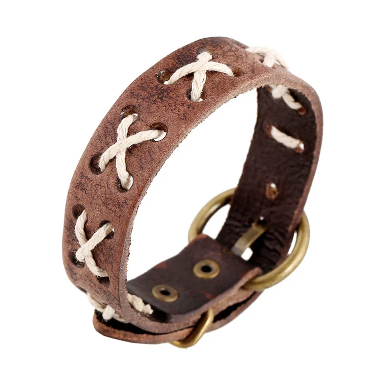 Men's Bracelet Cow Leather and Rope Handmade Woven Brown Alloy Belt Buckle Bracelets Wristband Men Women Jewelry Male Gifts
Men's Bracelet Cow Leather and Rope Handmade Woven Brown Alloy Belt Buckle Bracelets Wristband Men Women Jewelry Male Gifts