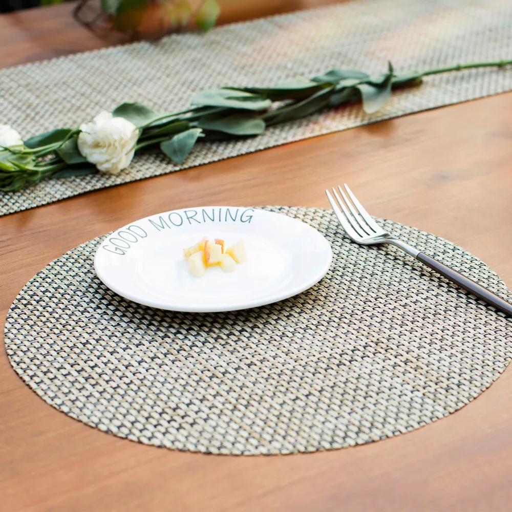 Round Weave Placemat Table Mats Simple Style Dining Napkin Pads Non-slip Heat Resistant Coaster Cushion Kitchen Party Decoration
Round Weave Placemat Table Mats Simple Style Dining Napkin Pads Non-slip Heat Resistant Coaster Cushion Kitchen Party Decoration