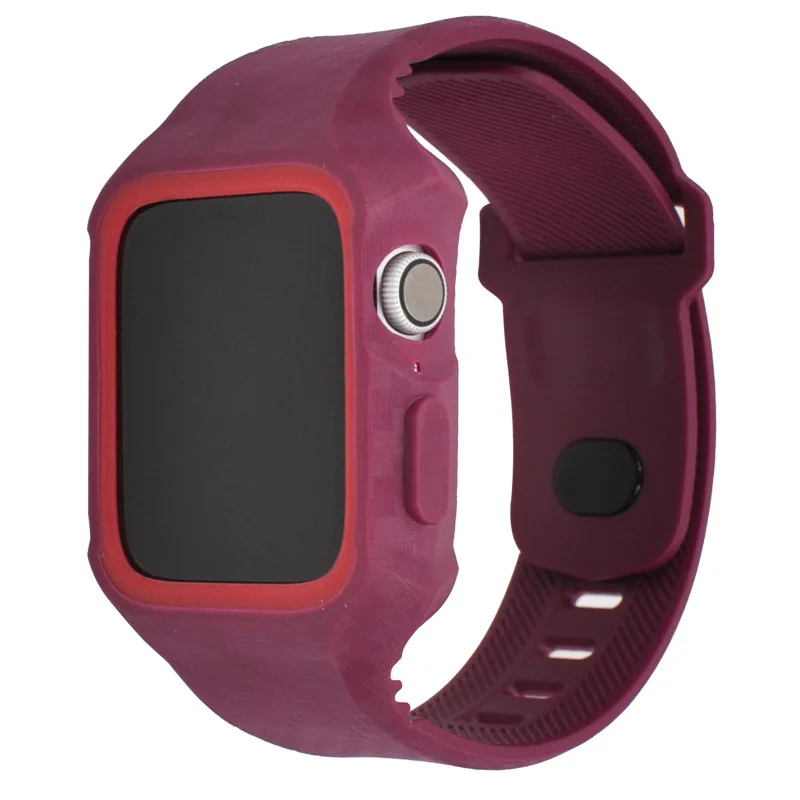 Силиконовый защитный чехол Все в одном ремешок для часов Apple Watch 38 мм 40 42 44 iwatch Serise
